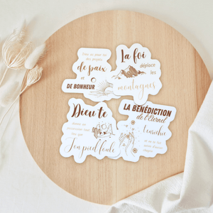 fichier représentant 4 stickers avec des versets bibliques