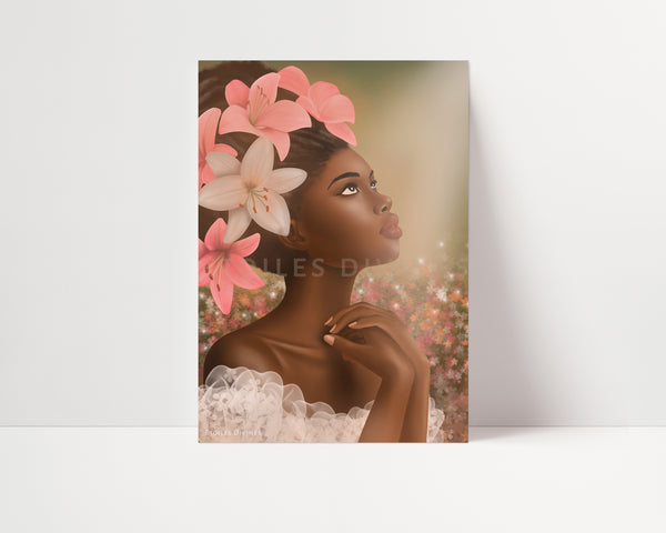 DESTINÉE FLEURIE - affiche féminin spirituel - décoration murale