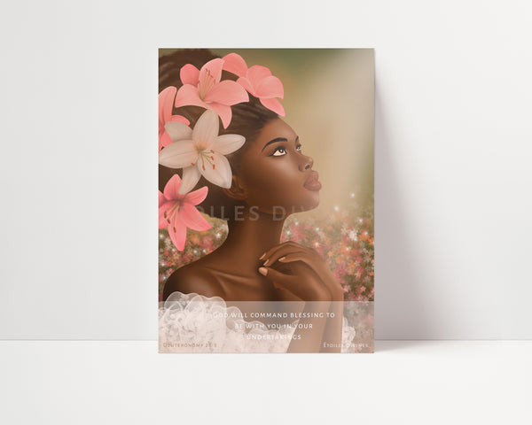 DESTINÉE FLEURIE - affiche féminin spirituel - décoration murale