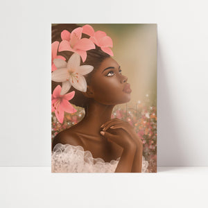 DESTINÉE FLEURIE - affiche féminin spirituel - décoration murale