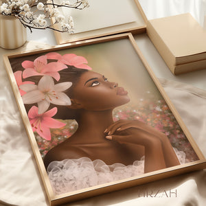 DESTINÉE FLEURIE - affiche féminin spirituel - décoration murale