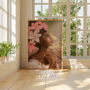 DESTINÉE FLEURIE - affiche féminin spirituel - décoration murale