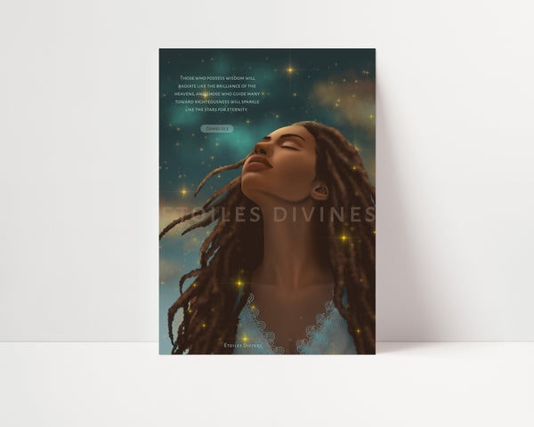 LUEUR DE PAIX - Affiche portrait féminin spirituel