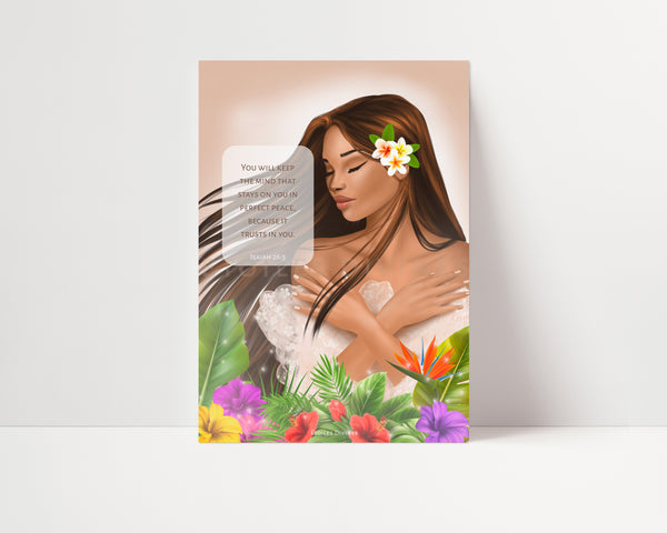 PAIX PROFONDE - Affiche art féminin spirituel