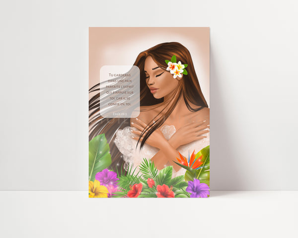 PAIX PROFONDE - Affiche art féminin spirituel