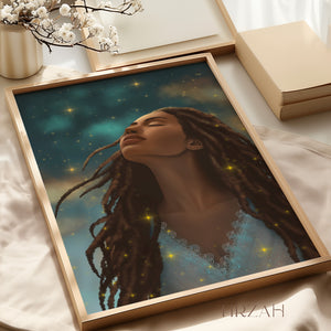 LUEUR DE PAIX - Affiche portrait féminin spirituel