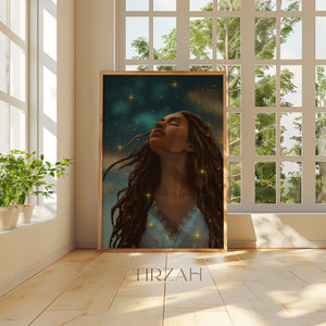 LUEUR DE PAIX - Affiche portrait féminin spirituel